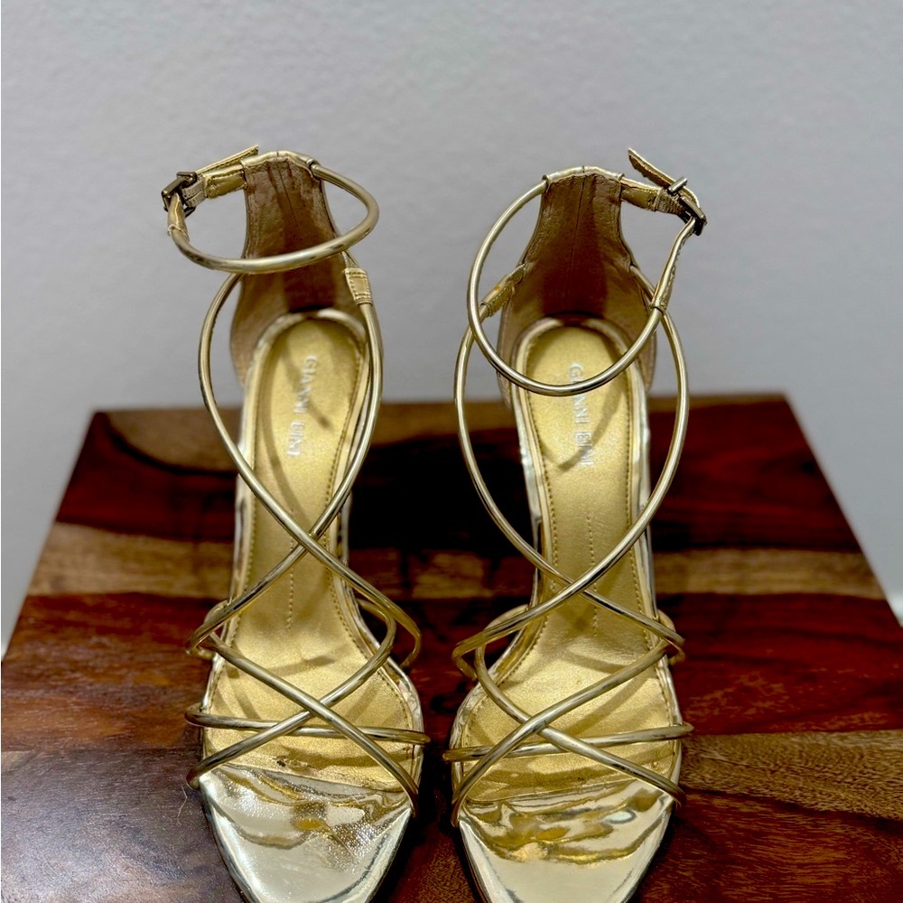 Gianni Bini Gold Strappy Heels